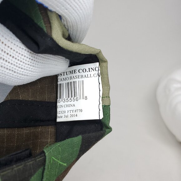 Rubies Costume Camo Baseball Hat Cap Mens OSFM Green Hook Loop Adjustable Strap - Picture 9 of 9